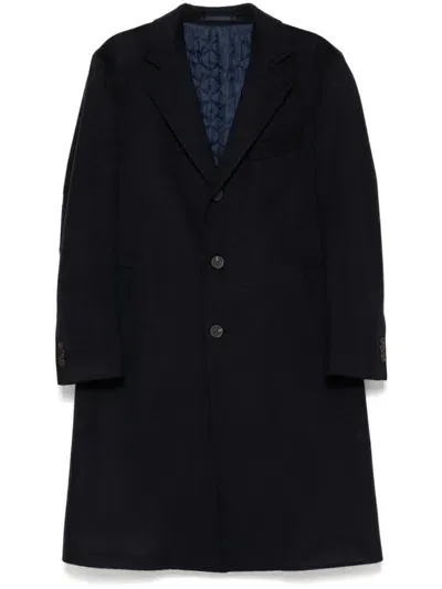 Man On The Boon. Stitched Single-breasted Coat In Blue