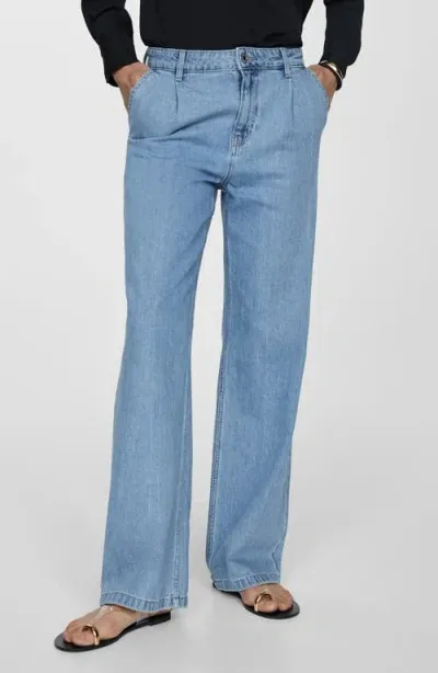 Mango Straight Leg Jean In Light Blue