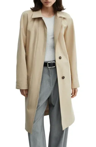 Mango Relaxed Oversized Trench Coat In Brown