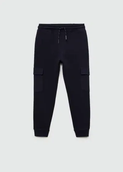 Mango Kids' Cargo Jogger Trousers Dark Navy