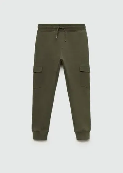 Mango Kids' Cargo Jogger Trousers Khaki