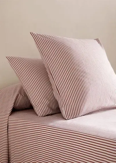 Mango Cotton Percale Pillow Cover Stripes 50x57cm Pink