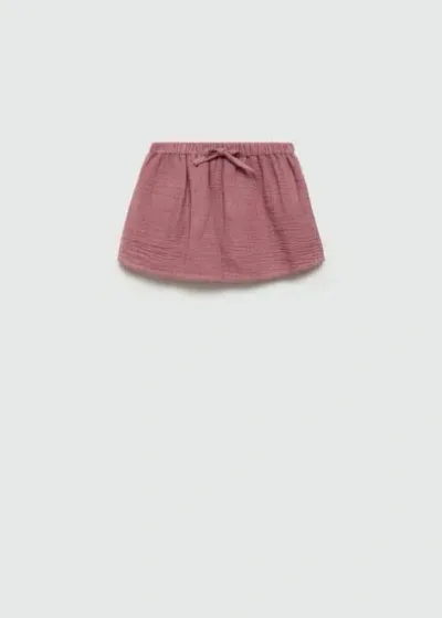 Mango Kids' Jupe-culotte En Coton In Pink