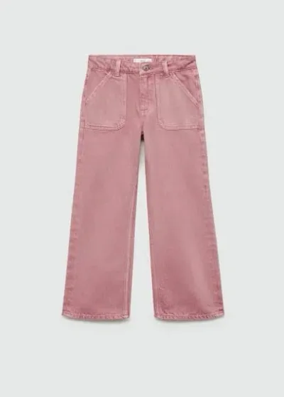 Mango Kids' Culotte Jeans With Pockets Pink