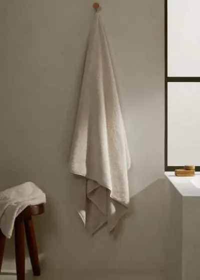 Mango Home - Drap Bain Coton 600 G/m² 90x150 Cm Beige - 90x150cm - Home In White