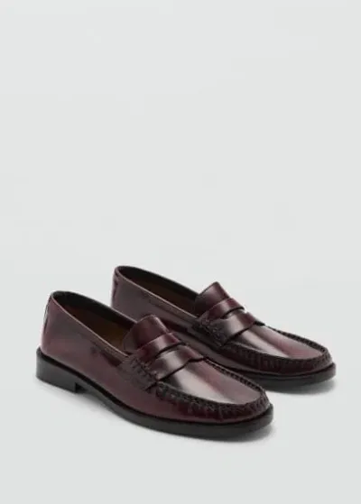 Mango Leather Moccasin Burgundy