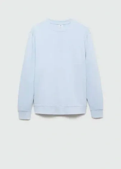 Mango Man Basic Cotton Sweater Sky Blue