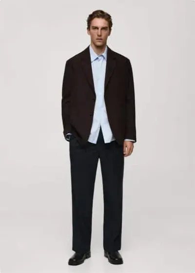 Mango Man Recycled Wool Regular-fit Jacket Brown