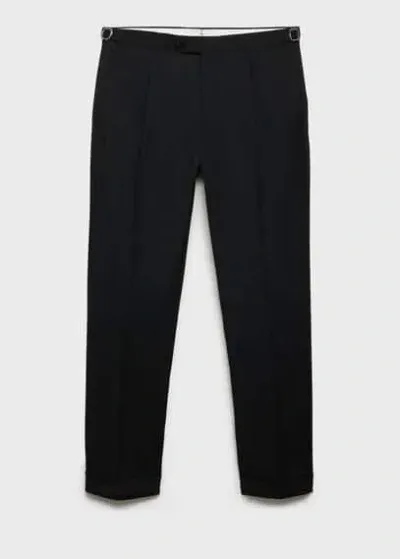 Mango Man Tuxedo Slim Fit Suit Pants Black