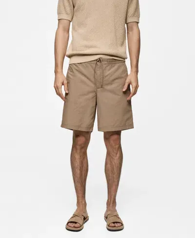 Mango Men's Drawstring Bermuda Shorts In Beige