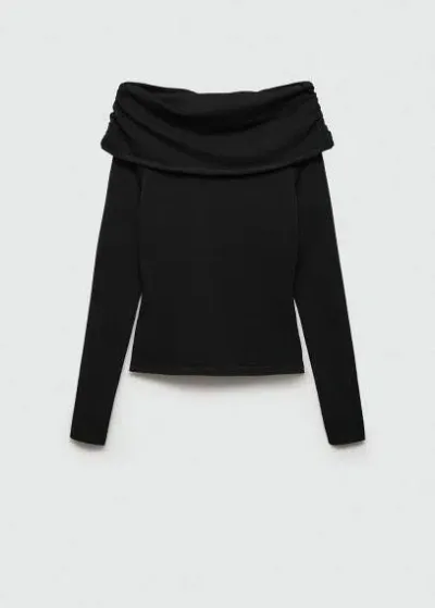 Mango Off Shoulders Sweater Black