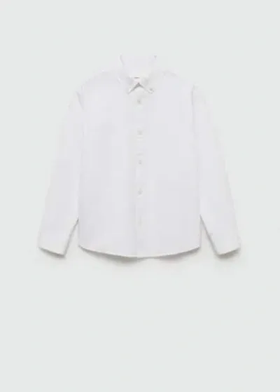 Mango Kids' Oxford Cotton Shirt White