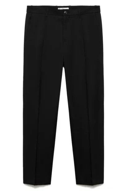 Mango Regular Fit Pleated Pants In Black