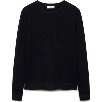 Mango Rib Sweater In Dark Navy