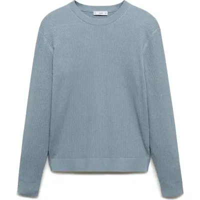 Mango Rib Sweater In Sky Blue