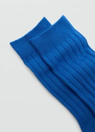 Mango Ribbed Socks Blue