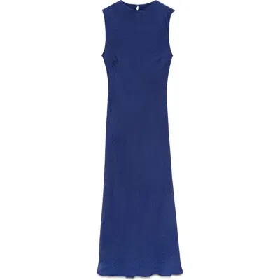 Mango Sleeveless Midi Dress In Blue