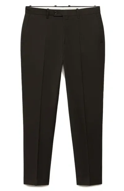 Mango Slim Fit Dress Pants In Brown