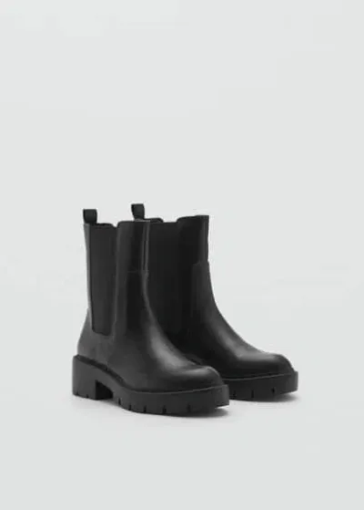 Mango Teen Ankle Boots Black