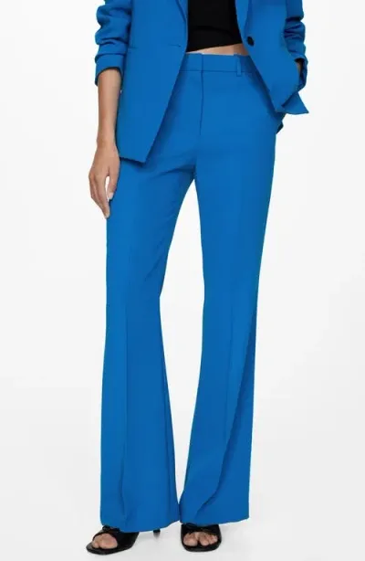 Mango Wide Leg Pants In Blue