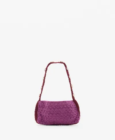 Mango Crochet Handbag Purple