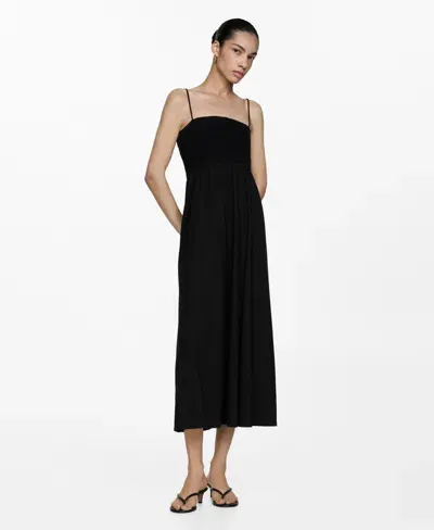 Mango Women's Flared Midi-dress In Black