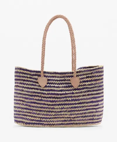 Mango Women's Natural Fiber Shopper Bag In Purple