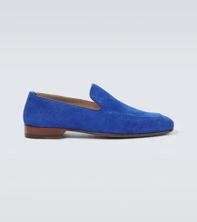 Manolo Blahnik Truro Suede Loafers In Blue