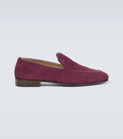 Manolo Blahnik Truro Suede Loafers In Purple