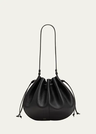 Mansur Gavriel Flores Leather Bag In Black