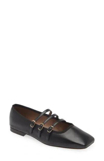 Mansur Gavriel Square Toe Mary Jane Flat In Black