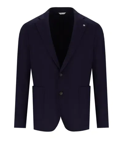 Manuel Ritz Melange Blue Single Breasted Jacket