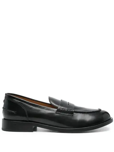 Manuel Ritz Leather Loafers In Black