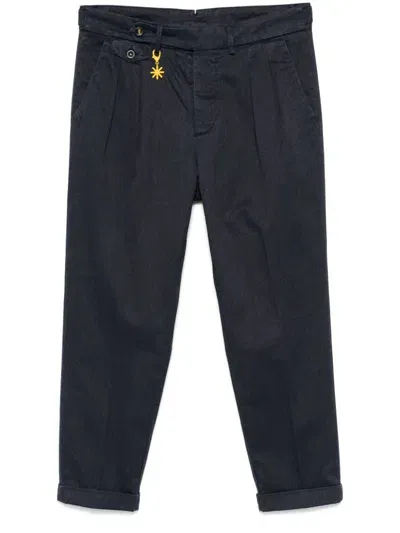 Manuel Ritz Pleated Trousers In Blue