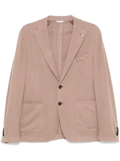 Manuel Ritz Single-breasted Blazer In Brown