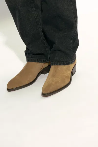 Marant 45mm Delix Suede Chelsea Boots In Beige