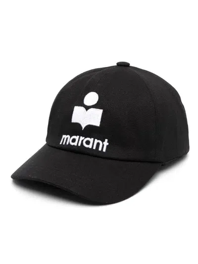 Marant Embroidered-logo Cotton Cap In Black