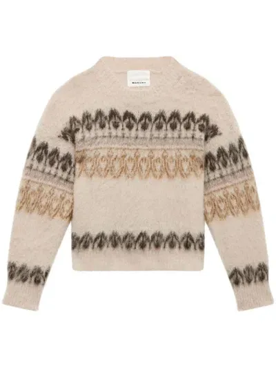 Marant Intarsia-knit Wool-mohair Blend Jumper In Multicolor