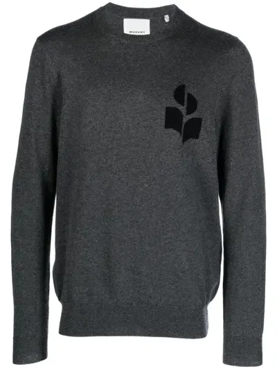 Marant Logo-print Crew-neck Jumper In Gray