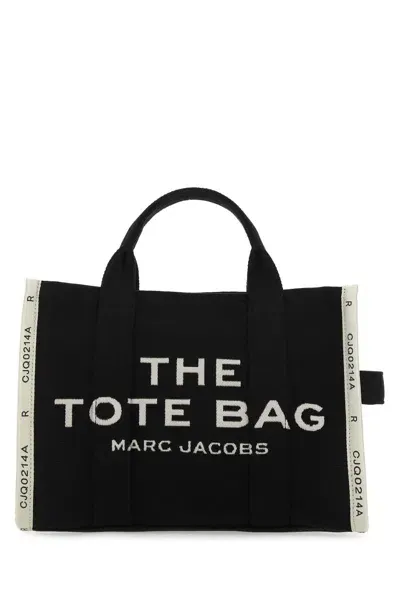 Marc Jacobs Black Canvas The Tote Shopping Bag In 001