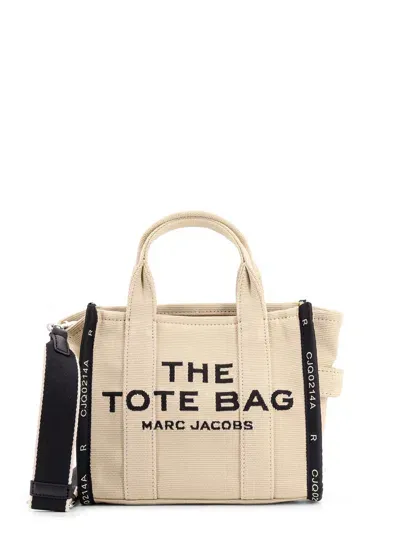 Marc Jacobs Canvas Handbag With Frontal Logo In Warm Sand