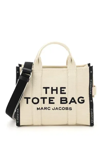 Marc Jacobs The Jacquard Traveler Tote Bag Small In Beige