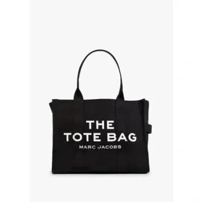 Marc Jacobs The Large Black Canvas Tote Bag In Black Fabric