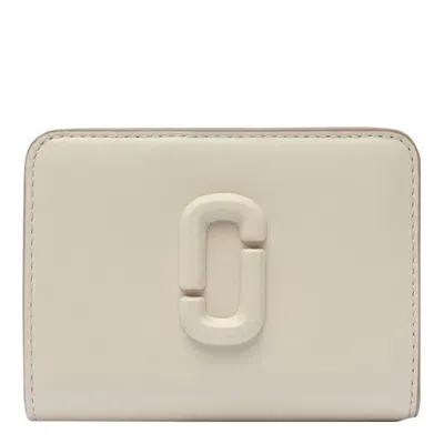 Marc Jacobs The Leather J Marc Mini Compact Wallet In White