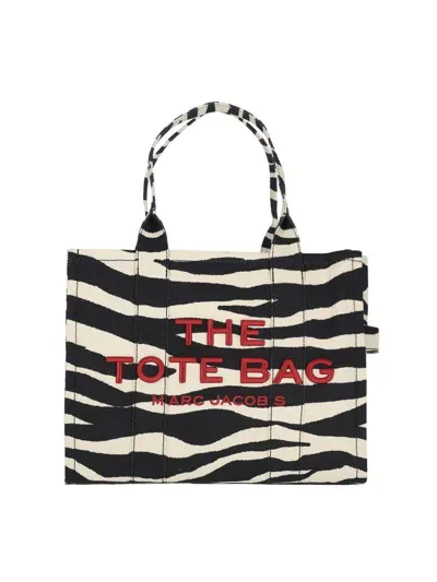 Marc Jacobs The Large Tote Tote In Black Cotton In Black  