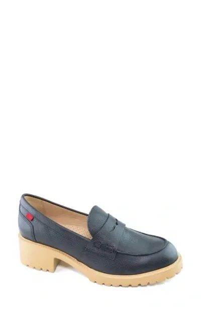 Marc Joseph New York Camden Street Penny Loafer In Black Svelte Grainy