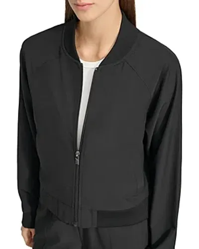 Marc New York Light Weight Stretch Woven Bomber Jacket In Black