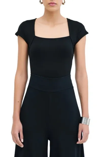 Marcella Kiana Square Neck Top In Black