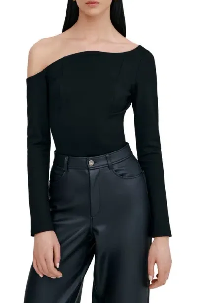 Marcella Sylvan One-shoulder Top In Black