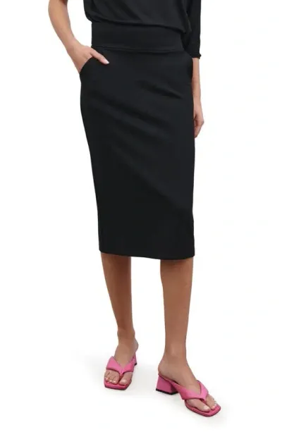 Marcella Vesey Pencil Skirt In Black